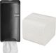 CLEEN Panda CLEEN QUARTZ TOILETPAPIERDISPENSER | BULKPACK | KLEUR BLACK + DOOS 36x 250 VEL