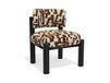 Fauteuil caramel en tissu texturé à motifs