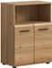 Hioshop Ice badkamerkast 2 deuren, 1 plank eiken decor.