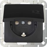Enzo Kopp HK05 mat zwart inbouw stopcontact RA met deksel - 4621710