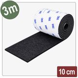 Quadrios 26SA145 Viltglijders Zelfklevend, Rond Zwart 3000 x 100 x 4 mm 3 m