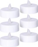 Anna's Collection Grandes bougies LED - 6x - blanc - D6 x H4,5 cm - timer - bougies chauffe-plat - bougies