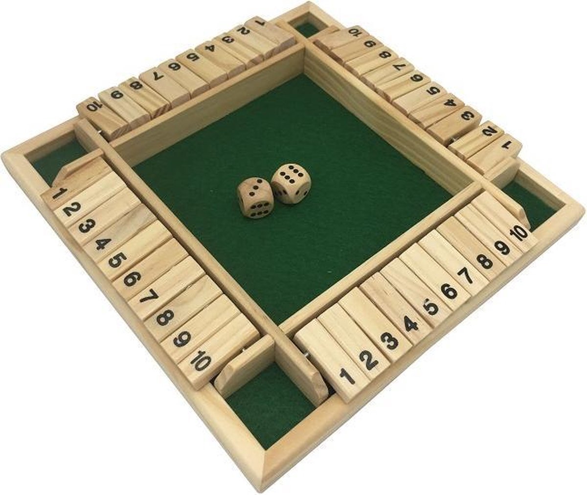 SIEPS Shut The Box 4 Spelers - 1 Tot 4 Spelers - Reisspellen - Dobbelspel - Rekenspel