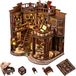 StarTech Zelfbouw boekenrek-kamer - Miniatuurmodel van hout - 3D-puzzel - Poppenhuis - Decoratie - Knutselset - Cadeau