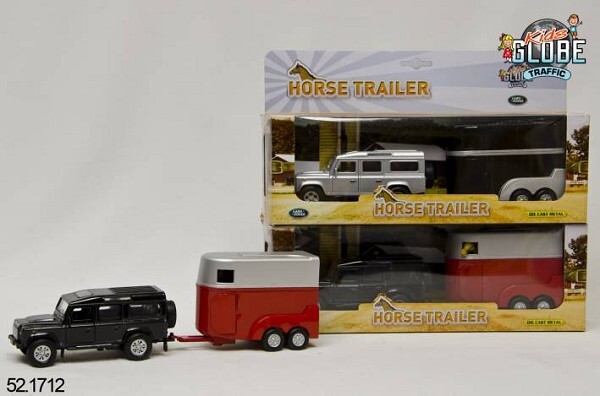 Kids Globe Die Cast Landrover paardentrailer