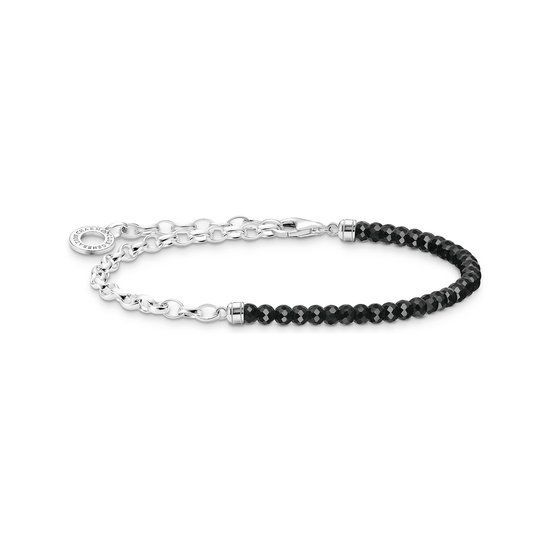 Thomas Sabo Women's Bracelet 925 Silver Black Minimalist with Stone