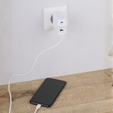 Grundig Oplader 65W - Snellader met 2x USB-C en 1x USB-A - USB Adapter voor Telefoon, Laptop en Tablet - Adapter USB-C Universeel - Compacte USB Lader voor Reizen