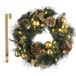 Meisterhome Goud Kerstkrans van 50 cm - Inclusief Ophangbeugel en 35 Warmwitte LED's + Timer