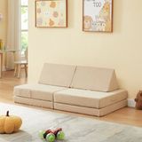 en.casa Speelbank Norhulta 5-delig kinderbank 120x66x45,5 cm beige