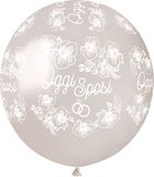 Ciao - 25 bruiloftsballonnen "Oggi Sposi" van natuurlijke latex premium kwaliteit G150 (Ø 48 cm/19"), parelwit