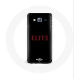 Maniacase Hoesje voor Samsung Galaxy J3 Elite Seizoen 5 Rood Logo Zwarte Achtergrond