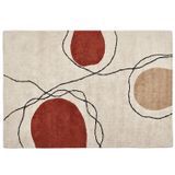 Beliani BOLAT - Laagpolig vloerkleed - Beige - 160 x 230 cm - Katoen