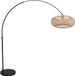Mexlite Lampadaire noir bambou métal lampe à arc E27 4663ZW