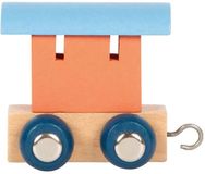 Small Foot houten lettertrein polar - wagon zalmroze blauw - 12 stuks