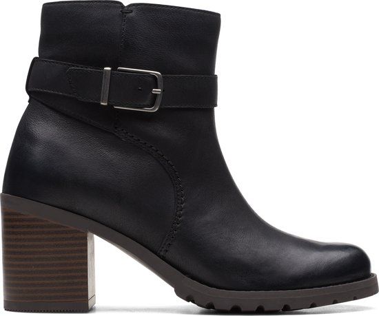 Clarks Clarkwell Hall - Enkellaarzen - Dames - Leer - Zwart - Maat 36