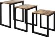 VDD Table d'appoint noir-brun industrielle set de 3