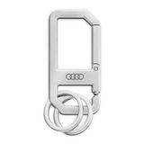 Audi 3182400500 Sleutelhanger Karabijnhaak Metaal Hanger Sleutelring Ringen Logo, Zilver
