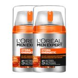 L'Oréal Men Expert Hydra Energetic Anti-Vermoeidheid Gezichtscreme - 2 x 50ml - Voordeelverpakking