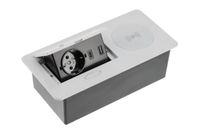 GTV AVARO Plus Meubelstopcontact, compact stopcontact met 5 W inductielader, USB-A en USB-C, verkrijgbaar in wit, zwart, aluminium, ideaal voor thuiskantoor en kantoren