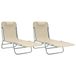 VidaXL Lounge Stoel Staal Textiel Crème 2 stuks
