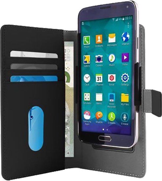Puro Smart Wallet - Flip cover voor mobiele telefoon - ecoleer - zwart