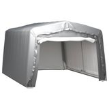 vidaXL Opslagtent 370x370 cm, staal, grijs