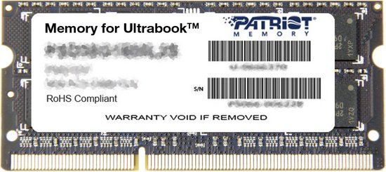 Patriot Memory 8GB DDR3 1600MHz SODIMM Laptop Memory