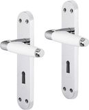Impresso Deurkruk - Durban - Ovaal Deurschild - Chroom/Wit - 2 Stuks