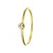 Lucardi Dames ring met witte zirkonia steen - Ring - Cadeau - 14 Karaat Goud - Geelgoud