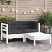 Prolenta Maison Exclusive - 3-delige loungeset voor de tuin met kussens, gemaakt van massief wit grenenhout