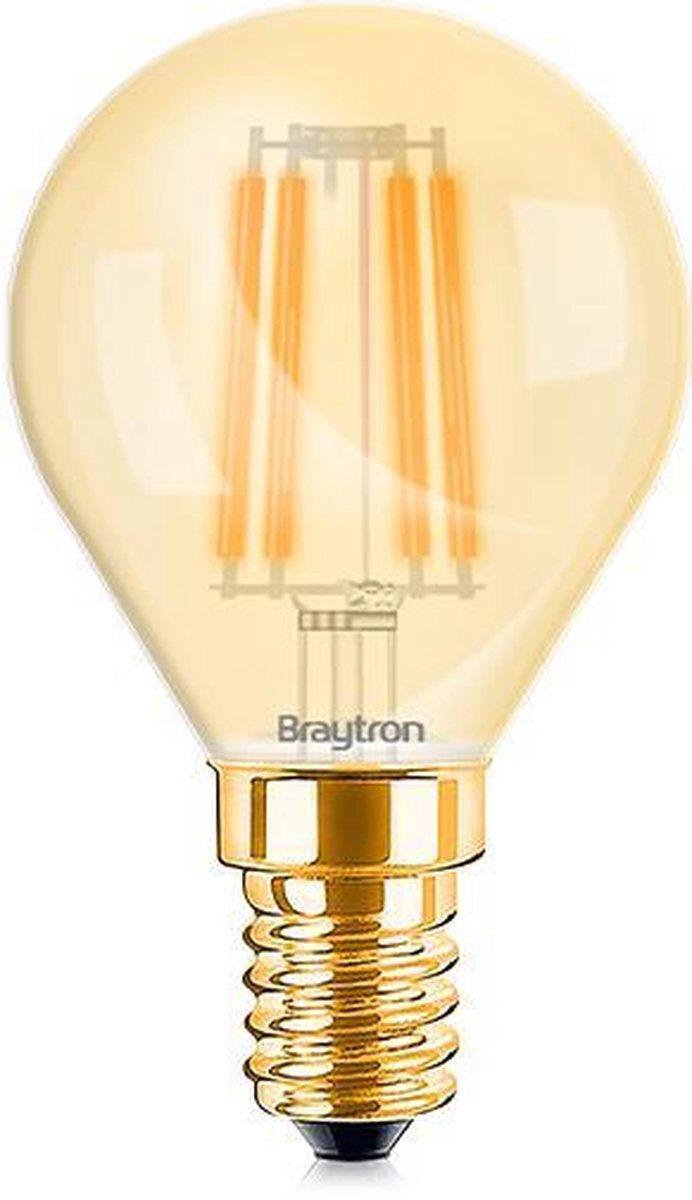 BRAYTRON BRAYTRON-LED LAMP-WARM WHITE-ADVANCE-4W-E14-P45-AMB-2200K-GLAS-SFEERLAMP-ENERGY BESPAREND