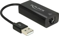 DeLOCK USB-A naar RJ45 Fast Ethernet LAN adapter - USB 2.0 - 100 Mbps - Zwart