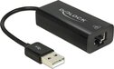 DeLOCK USB-A naar RJ45 Fast Ethernet LAN adapter - USB 2.0 - 100 Mbps - Zwart