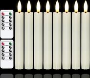 Merkloos / Sans marque 16 cm Vlamloze Flikkerende LED Staafkaarsen Op Batterijen Met Afstandsbedieningen - Set Van 8 Stuks