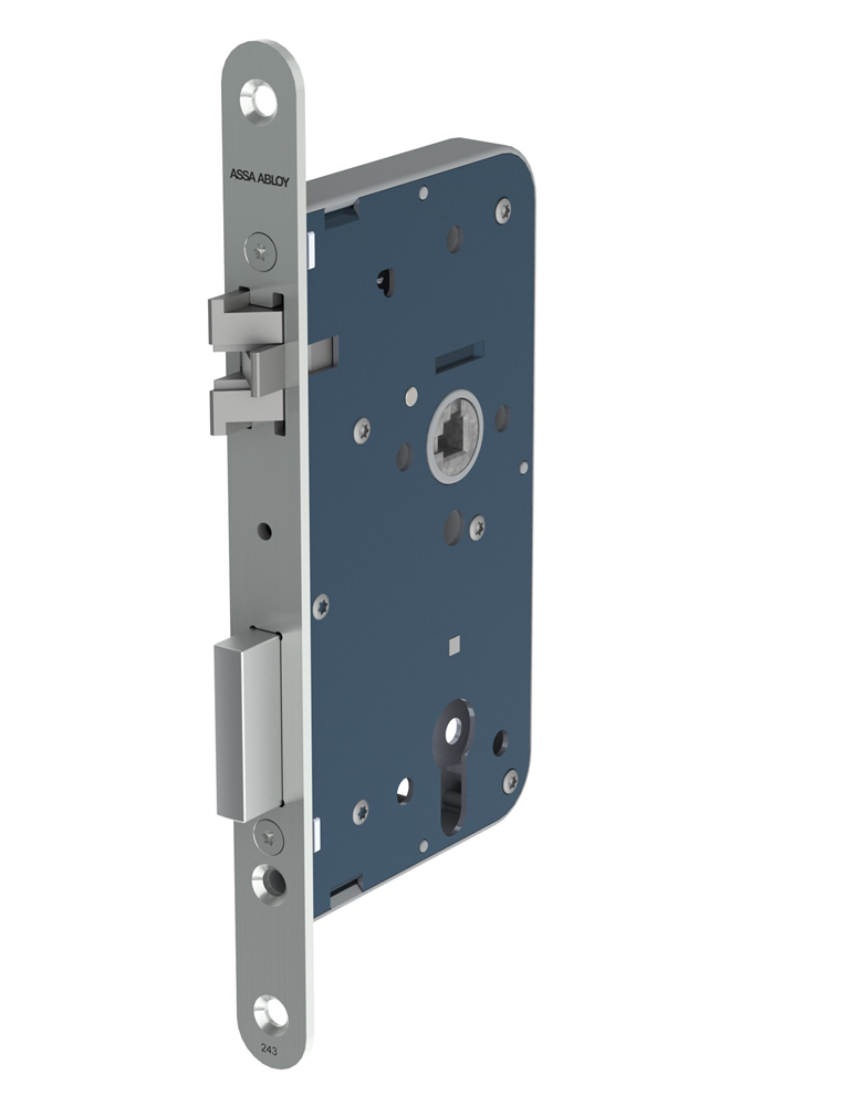 ASSA ABLOY 2430 Deurslot | DM60mm | PC72mm | krukgat 8mm | voorplaat RVS 20x235mm afgerond | fluisterdagschoot | DR 1+3 - 7262660
