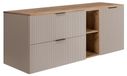 3xE living Armoire de salle de bain : Armoire avec tiroirs, cachemire/chêne gaufré, largeur 140 cm