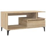 vidaXL salontafel 90x49x45 cm bewerkt hout sonoma eikenkleurig