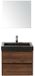 BES LED Dante Badmeubelset 60 cm - Walnoot - Wastafel Hardsteen Wit Lucca met Spiegel