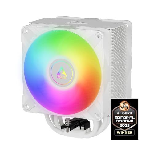 ARCTIC Freezer 36 A-RGB - Single-Tower CPU-koeler met push-pull en ARGB, Twee drukgeoptimaliseerde 120 mm P-ventilatoren, Hydrodynamisch glijlager, 200–2000 rpm, 4 Heatpipes, incl. MX-6 - Wit