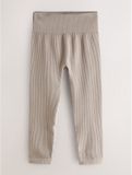 Next - Meisjes - Naadloze geribbelde leggings met hoge taille - Beige