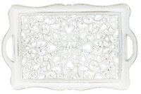 Clayre & Eef Dienblad antiek wit poly resin 40cm