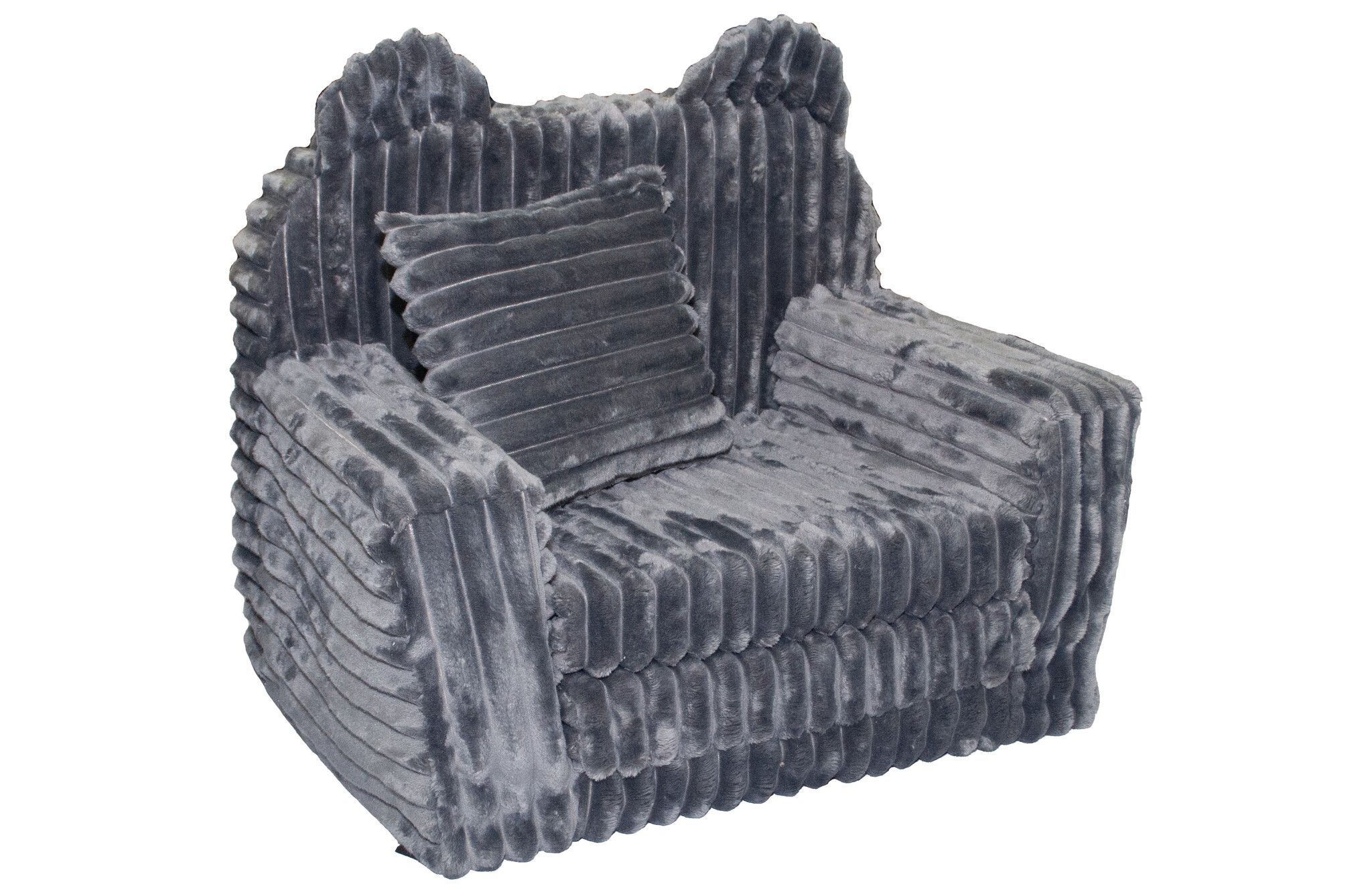 Viking Choice Kinderfauteuil - slaapbankje - corduroy - 51x40x41cm - grijs