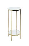 HAKU Bloemzuil messing, Metaal, spiegel 5 mm - Maat: H 66 cm x Ø 28 cm, Stijl: Art Deco
