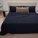 PETTI Artigiani Italiani - Beddengoed van katoen, bedlaken voor Frans bed, eenpersoonsbed, marineblauw, 100% Made in Italy