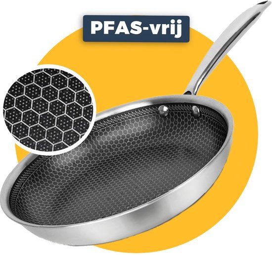 Pasper Koekenpan Ø 20 cm - RVS Honingraat Anti-Aanbakpan