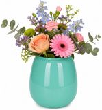 Plume Living Vaas Amelie - brillant bleu marine - D18 x H20 cm - verre