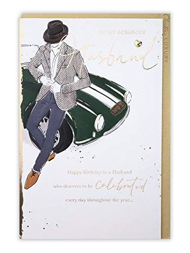 Clintons - Man op groene auto - Verjaardagskaart - 149x229mm