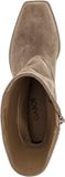 Gabor - Dames - Enkellaarsjes - Beige - Textiel - Blokhak - Ritssluiting - Vierkante neus