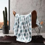 Wrangler - Sprei deken, zacht pluche fleece beddengoed, westerse decoratie voor bed of bank (Canyon Ikat blauw, 127 x 152 cm)