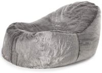 icon - Dream Lounge Zitzak - Ligstoel - Fluffy Pluche Imitatiebont - Grijs